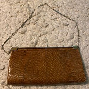 Vintage 70s genuine snake clutch
